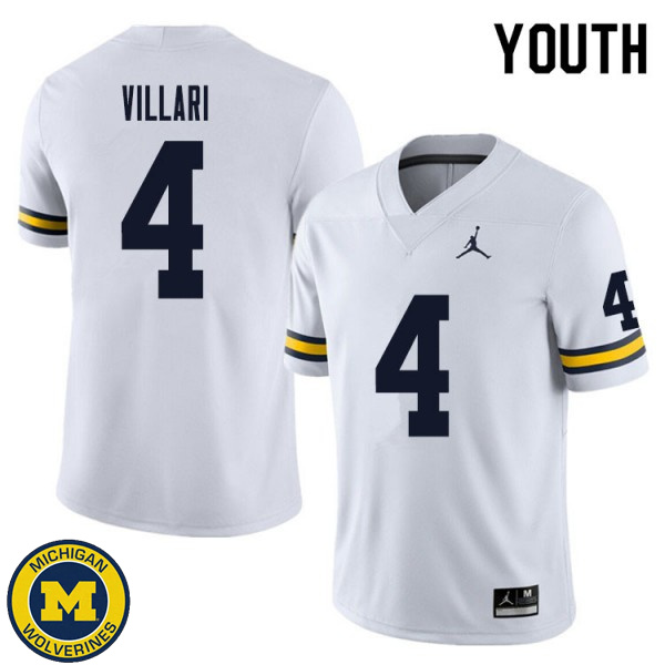 Youth Michigan Wolverines #4 Dan Villari White Fashion Jersey